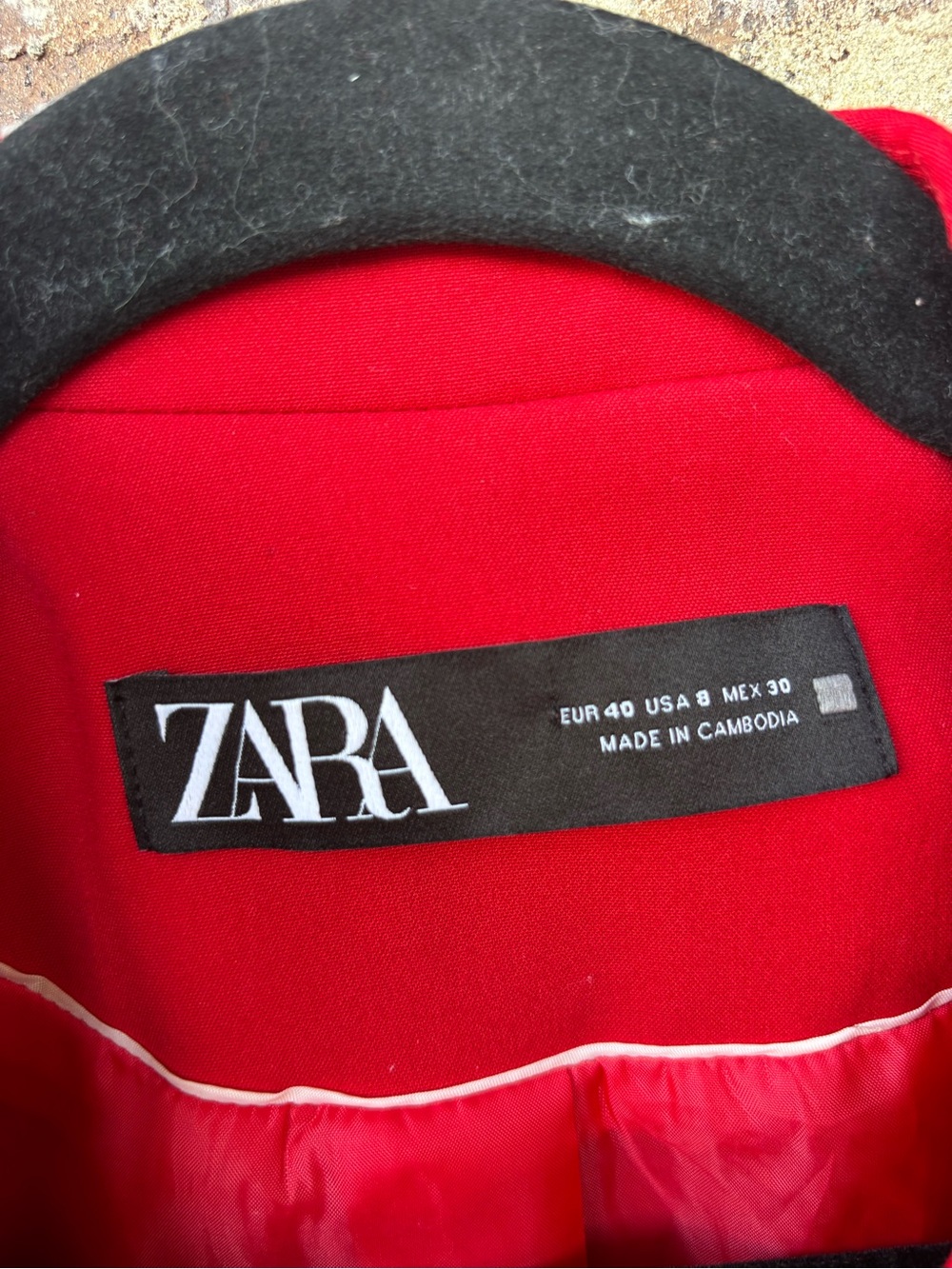ZARA Red Tailored 2-Piece Pantsuit Set | Blazer + Trousers | Size 8/M - Picture 4 of 11